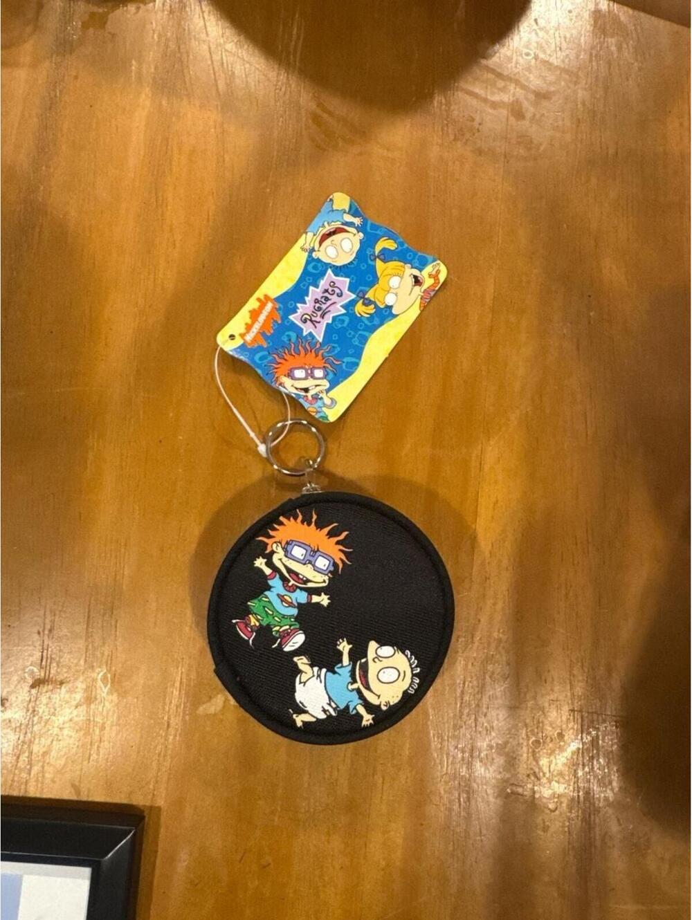 Vintage 1998 Rugrats Tommy & Chuckie Round Coin Purse Keychain NWT